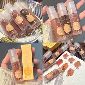 Brillo de labios girasol barro terciopelo mate niebla lápiz labial no se seca resistente al agua para mostrar la piel blanco paridad esmalte maquillaje cosméticos