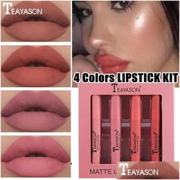 Lip Gloss Teayason Matte set vloeibare lippenstift waterdichte langdurige hydraterende lippenstiften vrouwen tint schoonheid cosmetica sets drop de dhhnu