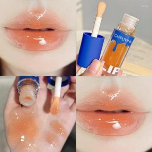 Brillant à lèvres Transparent Oil Glass Lipgloss Fragrance Non collant Hydrate Lip-Tint Lipplumper Lips Care Sérum Primer Big Brush Head