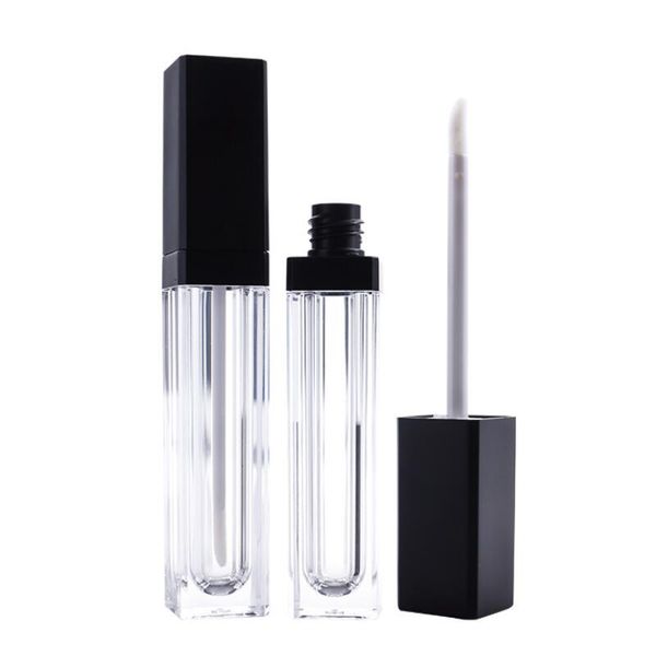 Tubo de brillo de labios vacío 5 ML Contenedor de brillo de labios maquillaje contenedor de aceite de labios Tubos de plástico cuadrados con venta al por mayor LX8694