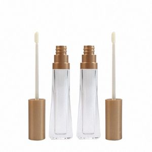 Lipgloss Buis Platte Doorzichtige Verpakking Fles Gouden Deksel 10/25/50 Stuks 6Ml Vloeibare Lipstick buizen Lege Plastic Lipgloss Ctainers X3bB #