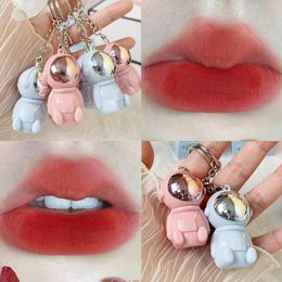 Lip Gloss Waterdichte astronaut Keychain Bruin roze Langdurige fluwelen Matte naakt Red Mud Lipstick Cheek Rouge Tint Cosmetic