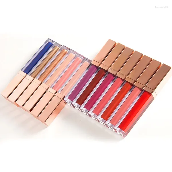 Brillo de labios Impermeable SIN etiqueta Maquillaje Cosmético Lápiz labial líquido mate 13 colores Brillo de labios brillante 100 piezas