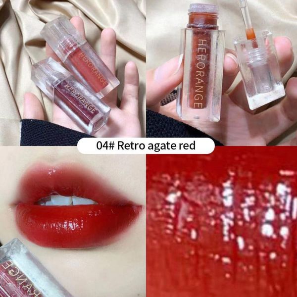 Brillant à lèvres aqueux hydratant durable gelée transparente liquide rouge à lèvres glace fleur glaçure femme beauté maquillage cosmétiques