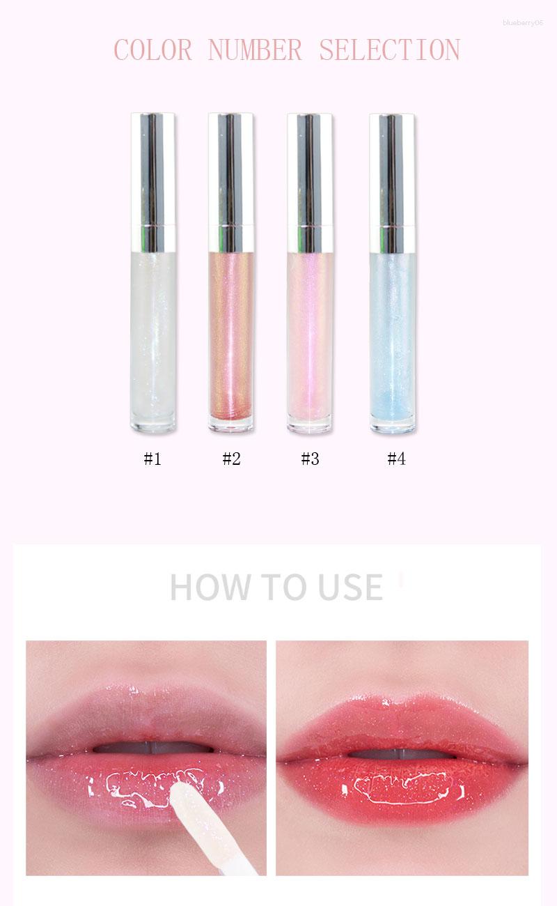 Lip Gloss Wholesale Shimmer Polarized Lipgloss Waterproof GlitterLiquid Lipstick Moisturizer Laser Cosmetic High Pearl 4 Color Glitter