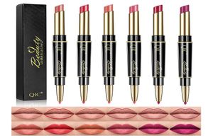 Lip Lip Liner y Lipstick Makeup Set 2 en 1 Double Head Lipstick Imploude Waterproof Matte Lipgloss Gift para fiestas de viajes diarios1012718