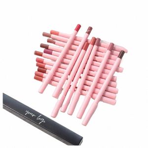 Crayon à lèvres rose avec logo personnalisé, 18 couleurs précises, durable, mat, crémeux, pigment de maquillage sans cruauté, pigments nus, nuances b5YD #