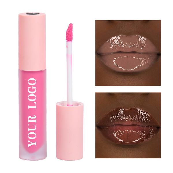 NO Logo Maquillage pour les lèvres Couleur nue Nouvelle tendance Cosmétiques Maquillage Brillant à lèvres Pot Gros Gloss Pigment Acceptez votre logo Étiquette privée personnalisée