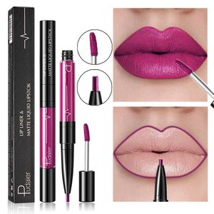 Lippotloden 16 kleuren vloeibare lippenstift Matte rode lippen Make-up Waterdichte lippenstift Langdurige naakt Paarse lipvoering Potlood Matte lipgloss 231204