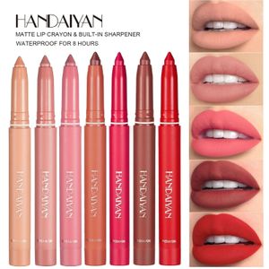 Lippenpotloden HANDAIYAN Matte Lip Liner Waterproof Velvet Matte Lipliner Langdurige Lipstick Pencil Rood Bruin Lipstic Vrouwelijke Cosmetische Make-up 231204