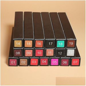 Lippotloden Ismine Tattoo Lip Liner Pencil Waterdicht 19 kleuren Mtifunction Lipstick Pen Mat Langdurig Gemakkelijk te dragen Natuurlijke gehelen Dhnxh