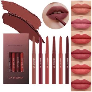 Lippenstifte, Liner-Stift-Set, glatt, wasserfest, langlebig, antihaftbeschichtet, Samt, Permanent-Make-up-Spitzer, Fab 5-in-1-Lippenstift 231207