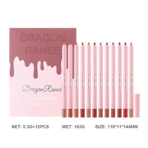 Lippenpotloden Lippen Make-up Fluwelen Matte Lippenstift Lipcontourpen 12-delige set Lippenstiftpotlood Schoonheid Cosmetica Lipvoeringpen Waterdicht 231031