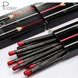 Lápices de labios Pudaier 12 unids/caja juego de delineador de labios mate lápiz suave de larga duración para contorno de labios delineador de labios maquillaje multifuncional lápiz cosmético 231013