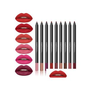 Crayons À Lèvres En Gros Nouvelle Mode Rouge À Lèvres Crayon Femmes Professionnel Lipliner Doublure Imperméable 9 Couleurs Maquillage Outils Drop Delivery Dh3Je