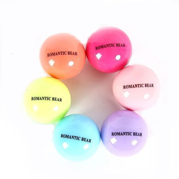 Lèvre Plumper 6pcslot 6 Aron Color 3D Ball Ball Lipstick Organic Ingrédient Balm Sweet Taste Plant Natural Embellish Beauty Makeup Care 231207