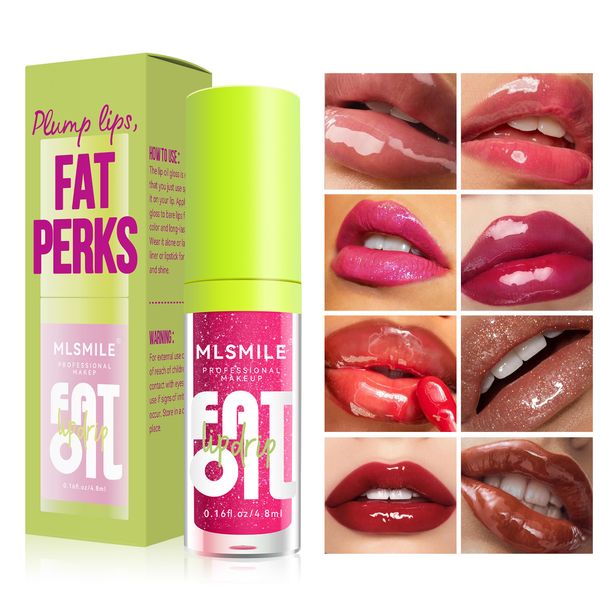 Lip Plumper Gloss Fat Lip Oil Goutte à Goutte Hydratant Repulpant Gloss Brillant Transparent Longue Durée Nourrissant Non Collant Frais Clair Lisse Soin des Lèvres en vrac