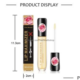 Lèvre Plumper Kiss Beauty Gloss Couleur transparente de longue durée de maquillage de chute d'huile hydratante d'huile étanche durable