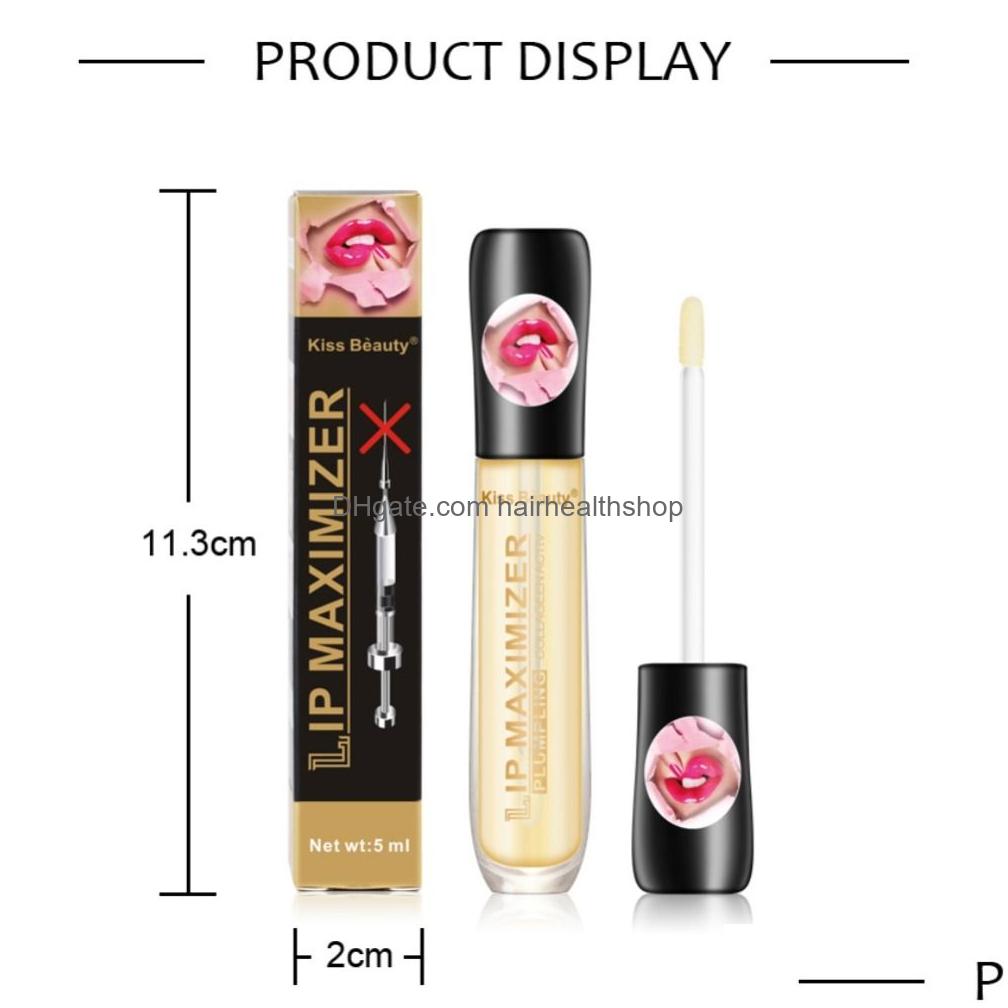 Lip Plumper Kiss Beauty Gloss Transparent Color Long Lasting Waterproof Moisturizing Oil Drop Delivery Health Makeup Lips Dhfvx