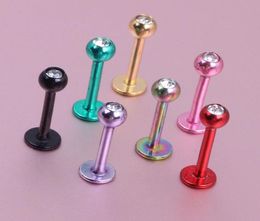 Lèvre Stud L20 100pcs mélange 8 Color Body Bijoux anodisé Piercing Labret Ring1162382