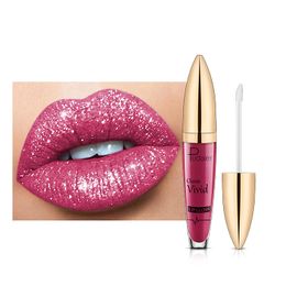 Brillo de labios Pudaier Glitter Velvet Matte Lip Gloss Barras de labios de larga duración Maquillaje Sexy Shiny Lip Tint Cosmetic 01