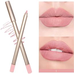 Lipliner Pencil Custom intrekbare romige lipvoering waterdichte langdurige roze bruine naakt lip make -up pen 15 stcs/lot bulk 240412