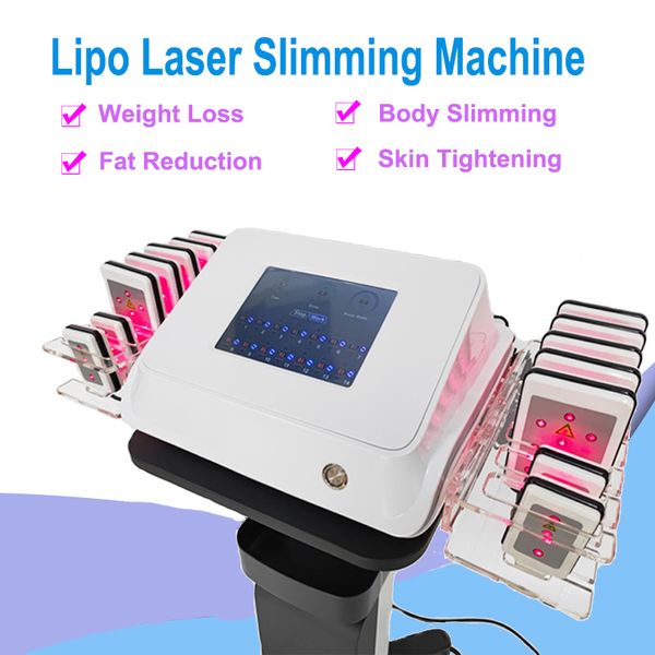 Máquina de sistema de adelgazamiento de forma de cuerpo con láser lipo Skin Tighten 14 Pads Diodo Láser Pérdida de peso Equipo de reducción de grasa para tratamiento corporal