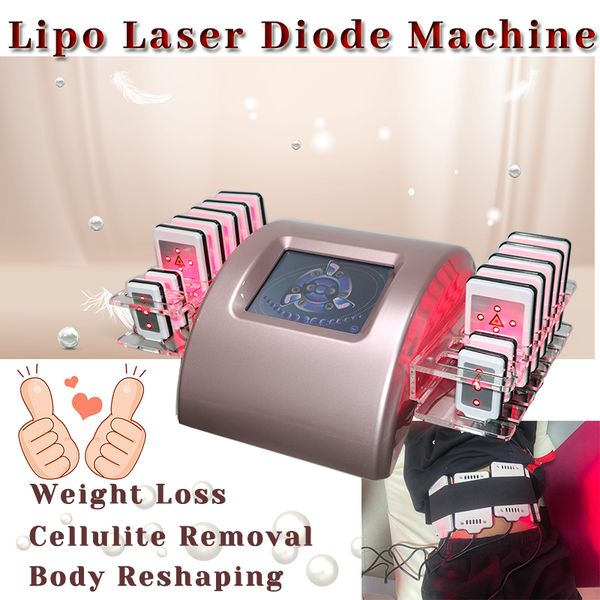 Dispositivo de pérdida de peso de diodo láser Lipo, tratamiento no invasivo, pérdida de peso, reducción de grasa abdominal, máquina de belleza muy recomendada