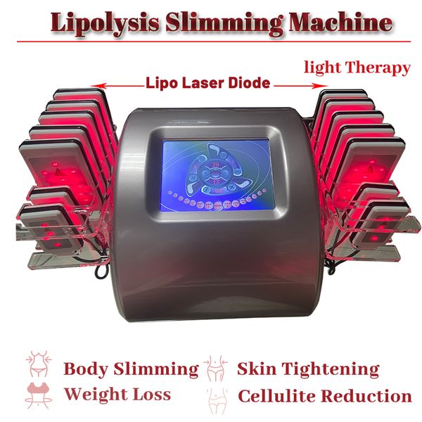 Máquina de pérdida de peso de diodo láser láser apretando el tejido de la piel prevención del cuerpo del cuerpo de la prevención del cuerpo 14 almohadillas disponibles