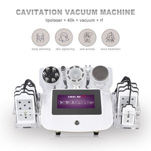 Máquina de cavitación de grasa con láser Lipo Radiofrecuencia al vacío Bipolar Rf EMS Dispositivo ultrasónico para moldear el cuerpo Sistema reafirmante de la piel para uso en salones