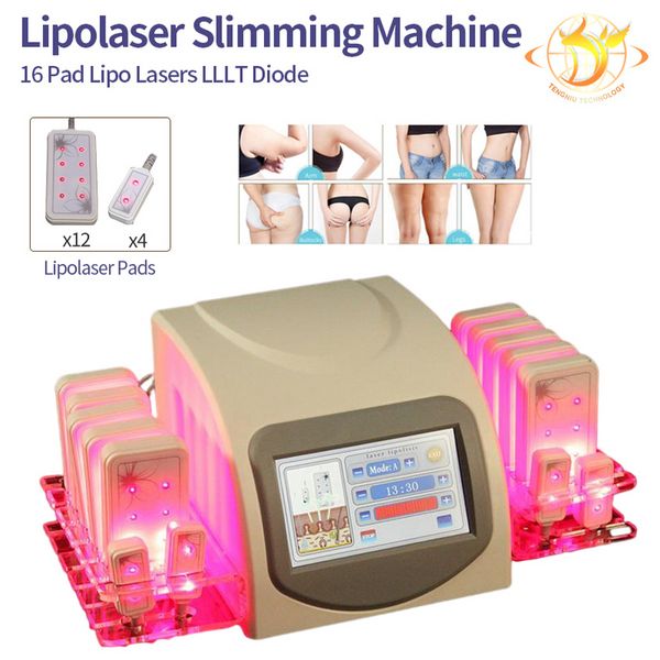 Máquina de belleza de lipólisis láser Lipo, 14 almohadillas para uso en salón y clínica con cuerpo CE, adelgazamiento, quema de grasa, reducción de grasa