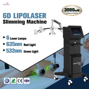 Lipo Laser mince élimination de la forme du corps, réduction de la Cellulite 6D Liposlim 532nm, thérapie au Laser vert approuvé CE
