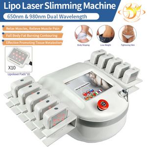 Lipo Laser Afslanken Liposuctie Lipolaser Machine 10 Pad Lipo Lasers Lllt Diode Cellulitis Verwijdering Schoonheid Machines Voor Salon Use233