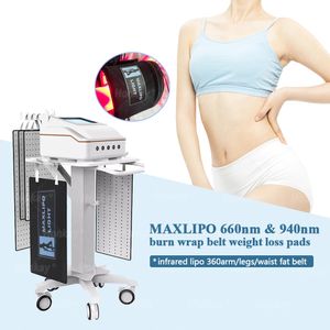 Lipo Laser Afslankmachine Laserlipo 650nm 940nm Body Sculpt Vetverbranding Schoonheidssalon Apparatuur Pijnbestrijding Fysiotherapie Cellulitisverwijderingsapparaat met 5 pads