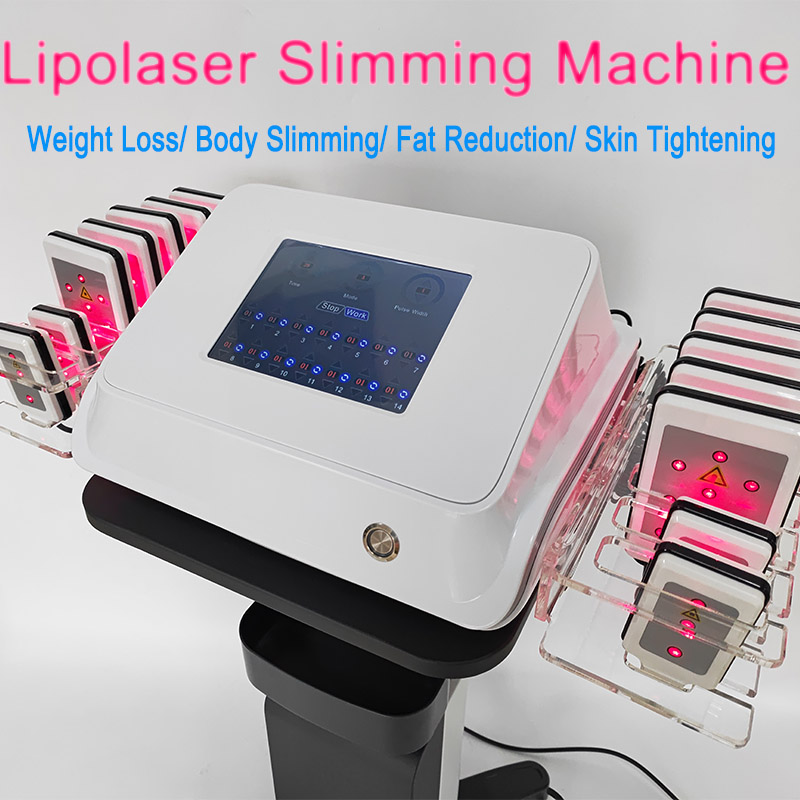 Lipolaser Machine Body Slimming Gord Wort Diodo portátil Diodo a laser Lipo Perda de peso Cuidado com a pele do salão Home Use equipamento de tela de toque de 8 polegadas de 8 polegadas