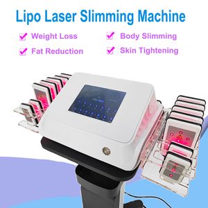 Lipolaser Machine Vet Verminderen Cellulitis Reductie Nieuwe Afslanken 650nm Diode Laser Gewichtsverlies Huid Whitening Apparatuur met 14 Pads