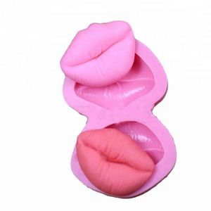 Moules de silicone de décoration de gâteau à lèvres 3D, 5 styles lèvres moule fondant chocolat, lèvres à rouge à lèvres Moule de résine pour la Saint-Valentin 122216
