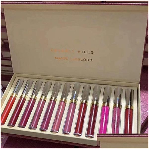 Lápiz labial 12 colores Brillo de labios Mate Lápices labiales líquidos Conjunto de traje de brillo de labios 12 Unids / set 10 estilos 1 Conjunto Entrega de gota Salud Belleza Maquillaje Labio Dhdgj