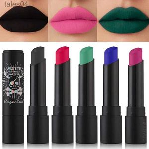 Lippenstift 12 kleuren Matte Naakt Lippenstiften Waterdicht Roze Zwart Blauw Fluwelen Lippenstift Langdurige Make-up Lip Stick Halloween Cosmetica NIEUW 240313