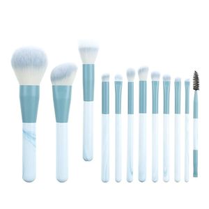 Pintalabios 12 Uds. Juego de brochas de maquillaje suaves para base de belleza cosmética colorete en polvo sombra de ojos corrector mezcla brocha de maquillaje 231020