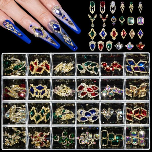 Lápiz labial 1box Charms de uñas Gemas Rhinestones Arte de clavos Diamantes Diamantes de cristal Diy Joyería Manicura Accesorios Suministro