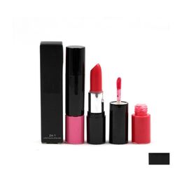 Lipstick 2 in 1 en lipgloss make -up rouge een levre voedzaam gemakkelijk te dragen 10 kleuren lippen schoonheid druppel levering gezondheid dh5ma