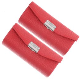 Rouge à lèvres 2 Pcs Rouge Boîte Rouge À Lèvres Sac Bourse Unique Titulaire Portable Pochette De Rangement Cas Voyage 230712