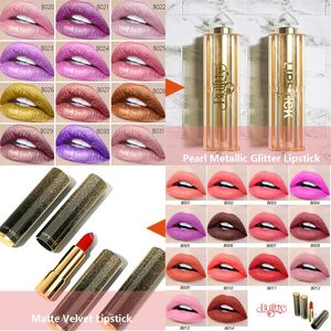 Lippenstift 2 stuks roze rode glitter matte lippenstift set kit langdurige matte tot lip glitter metallic sprankelende glanzende permanente lippenstiften 231011