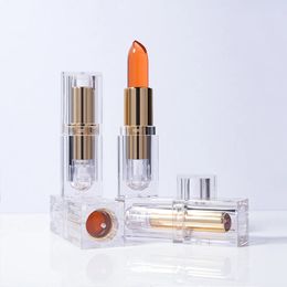 Lápiz labial 4g Etiqueta privada Bálsamo labial personalizado a granel Cambio de color Diferente color Lápiz labial Jalea Hidratante Labios que no se desvanecen Maquillaje húmedo 231011