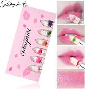 Lippenstift 6 Kleurverandering Warme Bloem Nieuwigheid Roze Lipgloss Vervaagt niet Gemakkelijk Hydraterende Make-up Case 230712