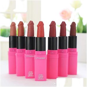 Rouge à lèvres 6 couleurs rouge à lèvres champignon Pecker pénis Willy en forme de lèvre poules nuit fête maquillages longue durée mat livraison livraison santé être Dhtto