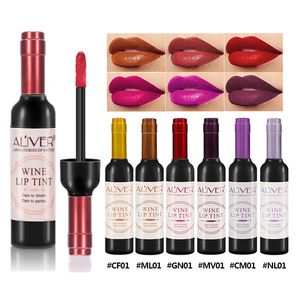 Pintalabios ALIVER 6 colores mate líquido lápiz labial vino tinte de labios impermeable natural brillo de labios de larga duración mini maquillaje lápices labiales 230925