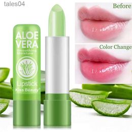 Rouge à lèvres Aloe Vera Le rouge à lèvres changeant de couleur n'est pas facile à décolorer Rouge à lèvres Longue durée Hydratant Température Couleur Nourrir Baume à lèvres 1PCS 240313