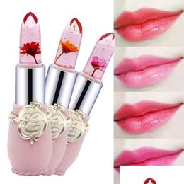 Lipstick Beauty Moisturizing Langdurige bloemkristallen Jelly Magic Temperatuur Kleur Veranderende lippenbalsemdruppel